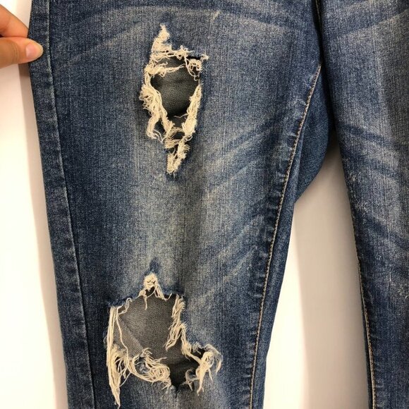 Bluenotes Lauren Mid rise Crop Skinny Distressed Jeans Size 30 - Picture 4 of 13
